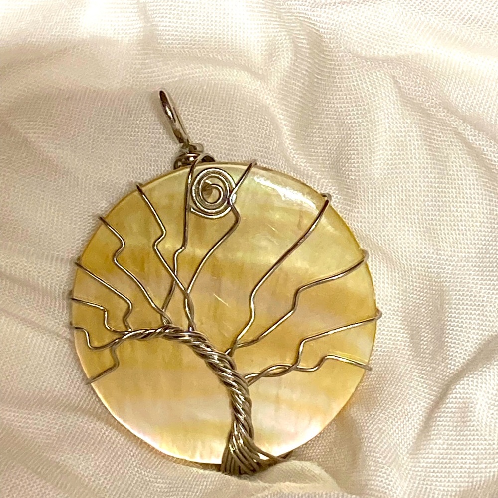 Beautiful Handwrapped Pendant Abalone, Mother of Pearl